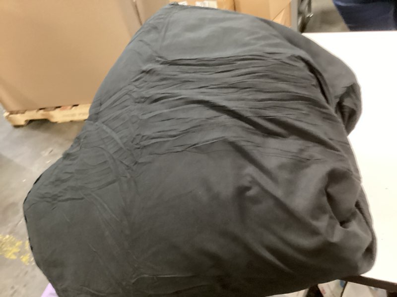 Condition photo showing As Is for ( incomplete) CozyLux Queen Comforter Set Black, 3 Pieces Solid Queen Comforter Breathable Quilted Style Bedding Sets, Luxury Soft Microfiber Down Alternative Comforter for All Season (1 Comforter & 2 Pillowcases) Black Queen