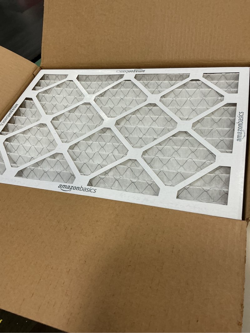 Condition photo showing New/Like New for amazon basics 14x20x1 air filter, merv 8 ac furnace filters, allergy control, electrostatic, removes dust pollen and lint, 6-pack (actual size: 13.75" x 19.75" x 0.75") 14x20x1 merv 8