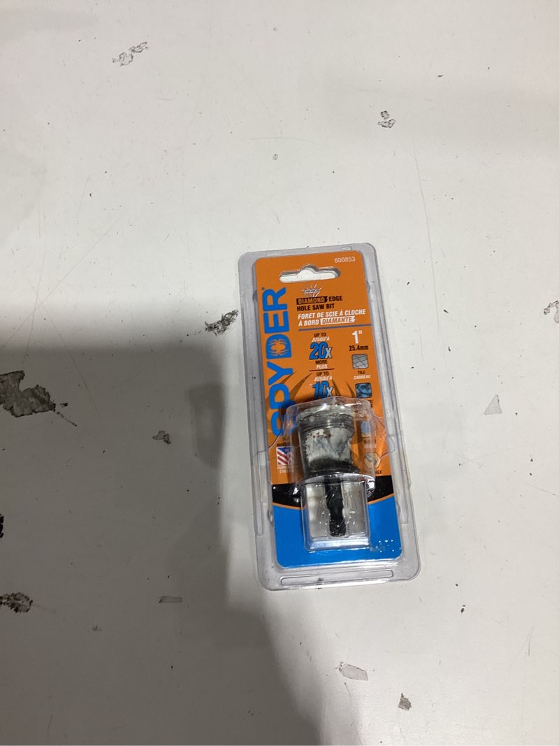 spyder diamond edge 1-in diamond arbored hole saw