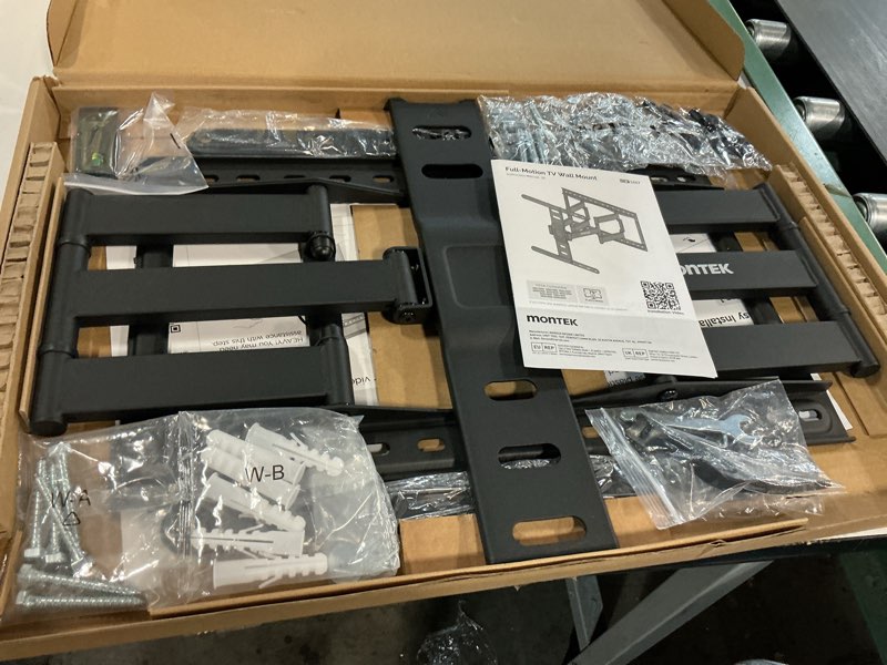 Condition photo showing New/Like New for monTEK 1.1" Ultra Slim TV Wall Mount for 37-75 Inch TVs, 132lbs Heavy Duty, 4X Weight Tested, Full Motion Articulating Bracket, Max VESA 400x400mm, Fits 16/18" Studs