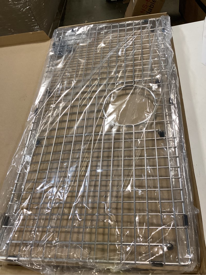 Condition photo showing Good Condition for Serene Valley Sink Bottom Grid 28-3/8" x 14-3/16", Rear Drain with Corner Radius 3/8", Sink Protector NDG2915R