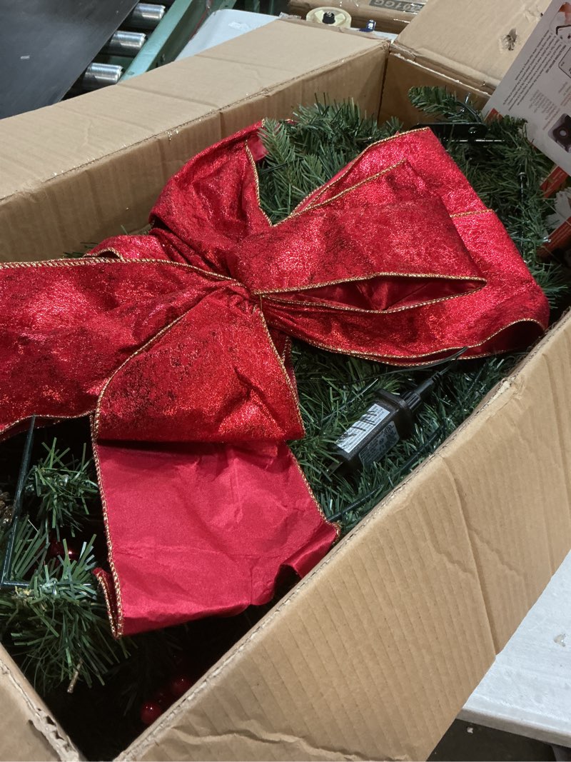 Condition photo showing As Is for 48in Large Outdoor Christmas Wreath - Prelit Christmas Wreath with Lights 200 Led Timer 8 Modes Ligh