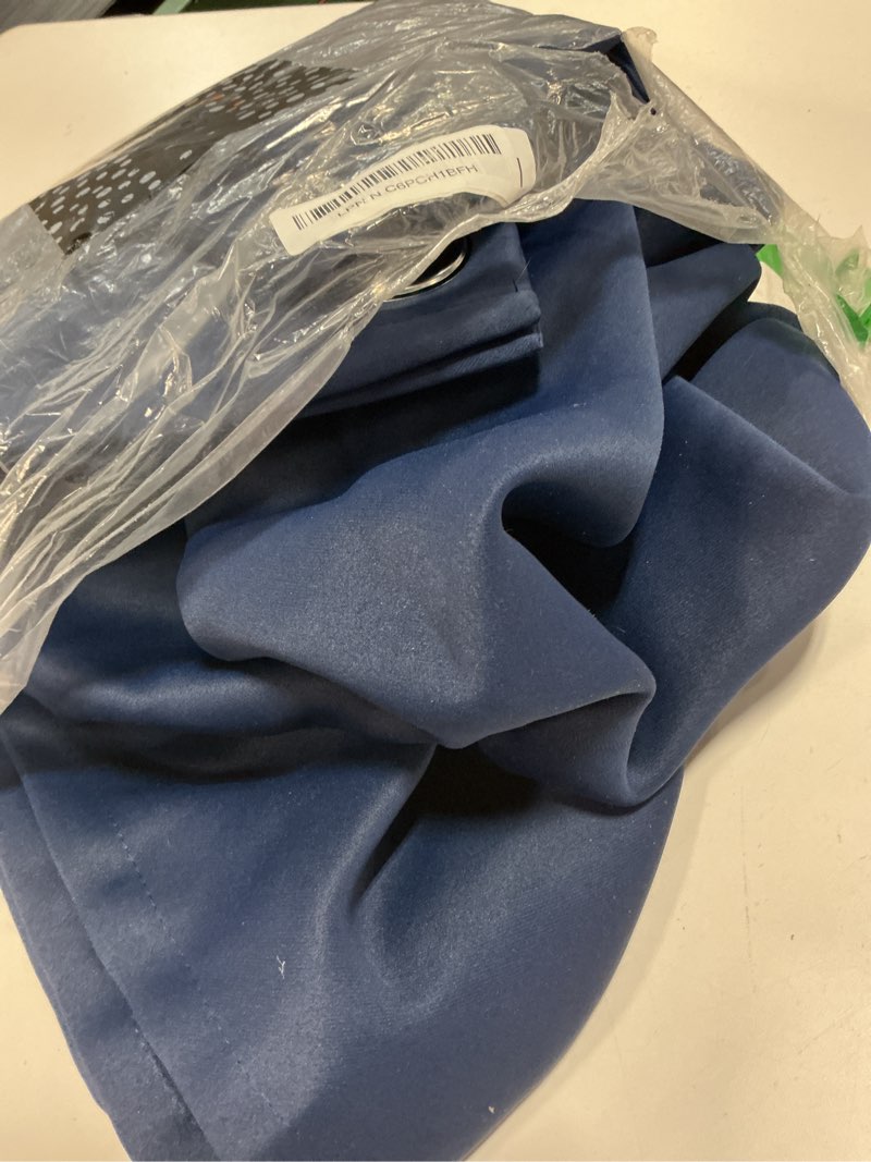Condition photo showing As Is for bgment blackout curtains - grommet thermal insulated room darkening bedroom and living room curtains, set of 2 panels (52 x 108 inch, navy) navy 52"w x 108"l (pack of 2)