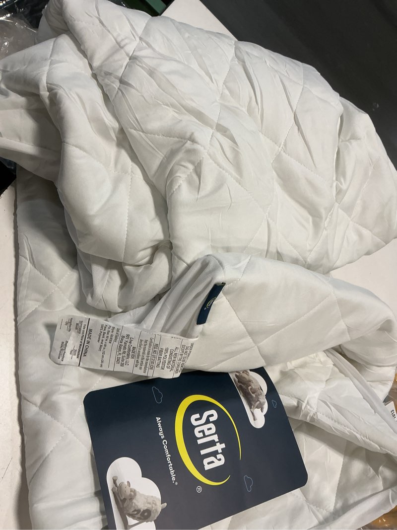 Condition photo showing As Is for (Similar)Serta Simply Clean Triple Action Mattress Pad, Waterproof Mattress Pad, Ultra Soft and Stain-Resistant Mattress Pad, Machine Washable, Queen, White