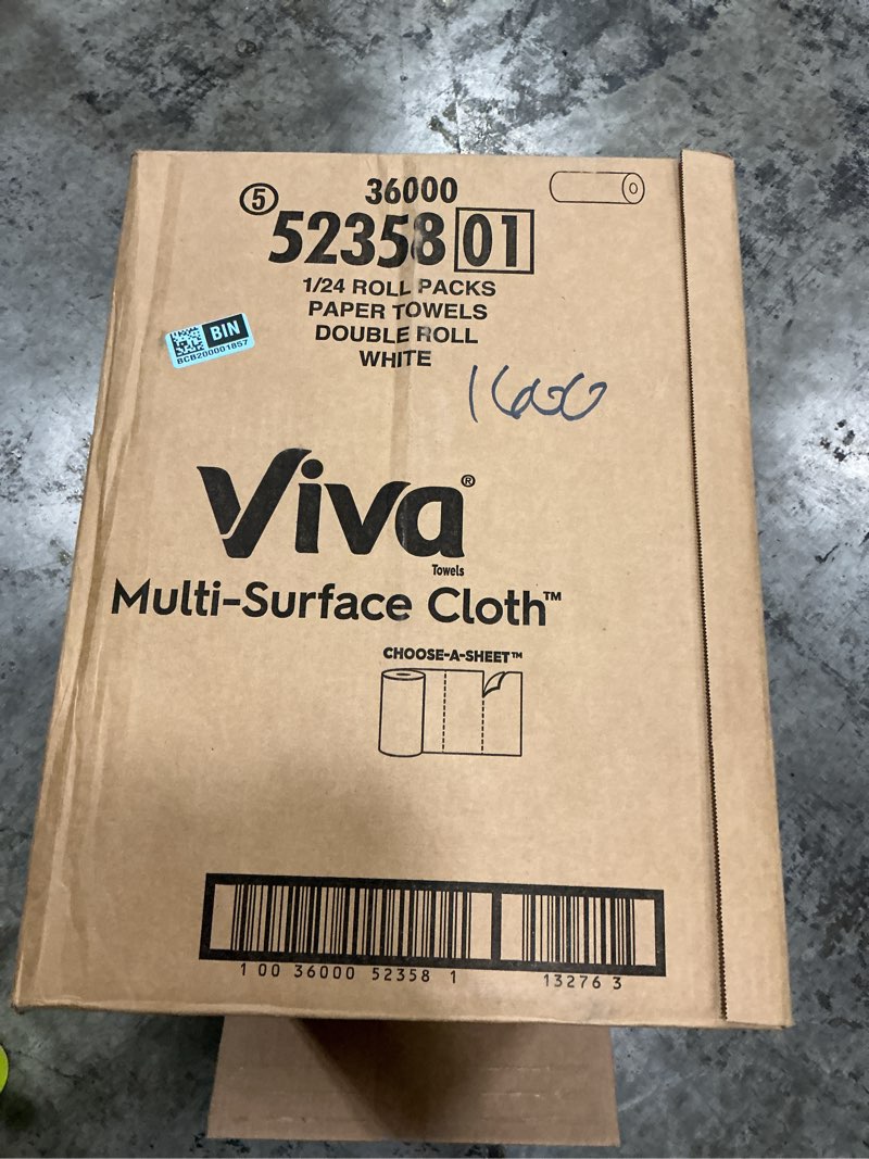 Condition photo showing New/Like New for viva multi-surface cloth paper towels 24 double rolls 110 sheets per roll (4 packs of 6)