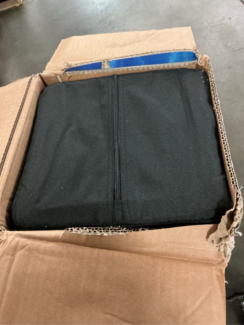 Condition photo showing As Is for joovy room² large portable playpen for babies and toddlers with nearly 10 sq ft of space, large mesh windows for 360 view, and waterproof mattress sheet - folds easily when not in use (black)