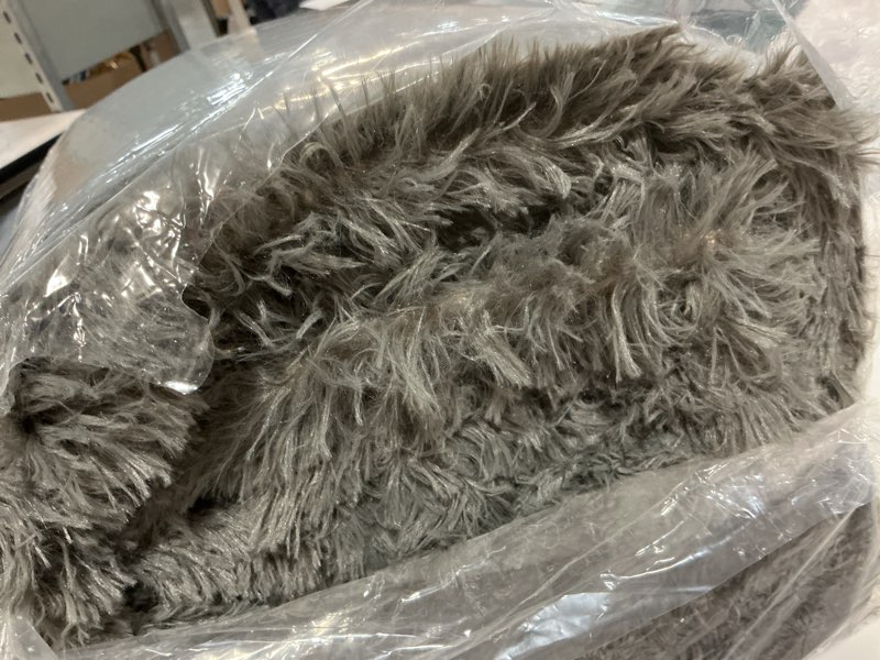 Condition photo showing As Is for merelax soft modern indoor large shaggy rug for livingroom bedroom dorm kids room home decor, non-slip plush fluffy furry fur area rugs comfy nursery accent floor carpet 9x12 feet, dark grey 9' x 12' (rectangular) dark grey