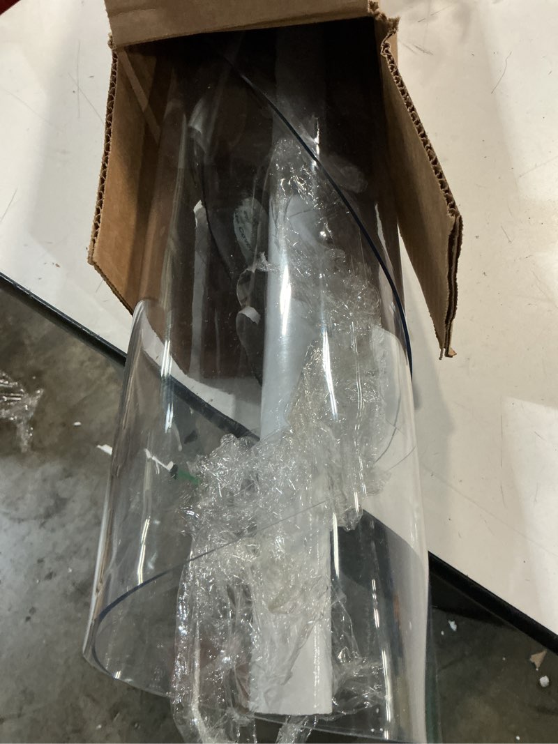 Condition photo showing Good Condition for 45 inch round clear table cover protector, 2mm thick round clear table protector for dining room table, waterproof round plastic vinyl table pad clear 2mm 45" (round)