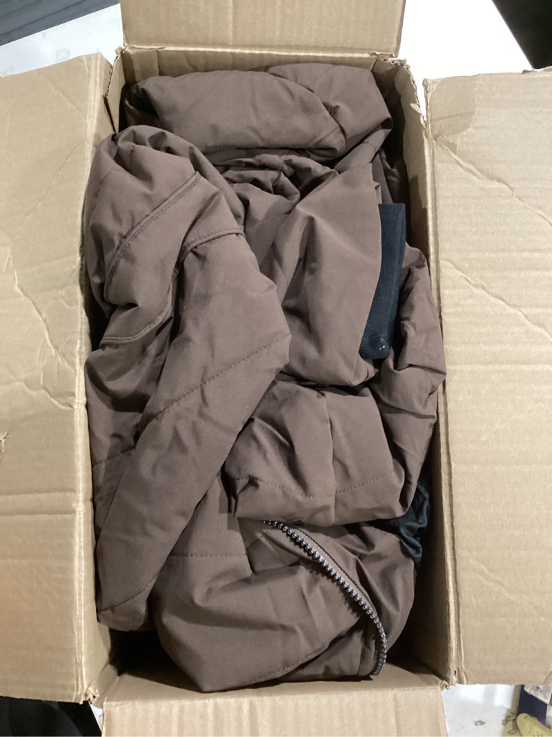 Condition photo showing Good Condition for Soularge Women's Plus Size Winter Thicken Puffer Coat with Detachable Hood 1X Coffee