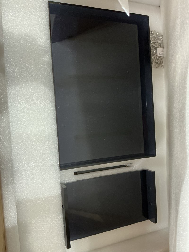 Condition photo showing Good Condition for acrylic podium stand with storage shelf, 45.5" modern black lectern with reading platform for classroom, weddings, conference, concert, professional presentation podiums