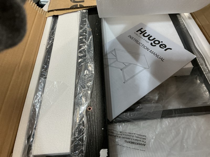 Condition photo showing Good Condition for Huuger Folding Desk for Small Spaces, 31.5 Inch Foldable Computer Table, for Home Office, Study, Bedroom, Dorm, Space Saving, Small Writing Work Office Computer Desk, Easy to Fold, Black Black 18.9"D x 31.5"W