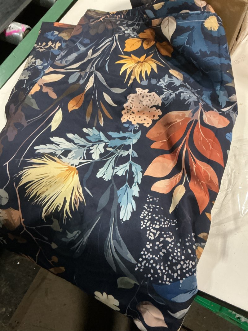 Condition photo showing As Is for (only 1 piece)micoral boho floral printed sheet set king size, 4-piece botanical pattern bed sheets, 16\" deep pocket, ultra soft & cooling sheet, oeko-tex certified, dark blue blooms