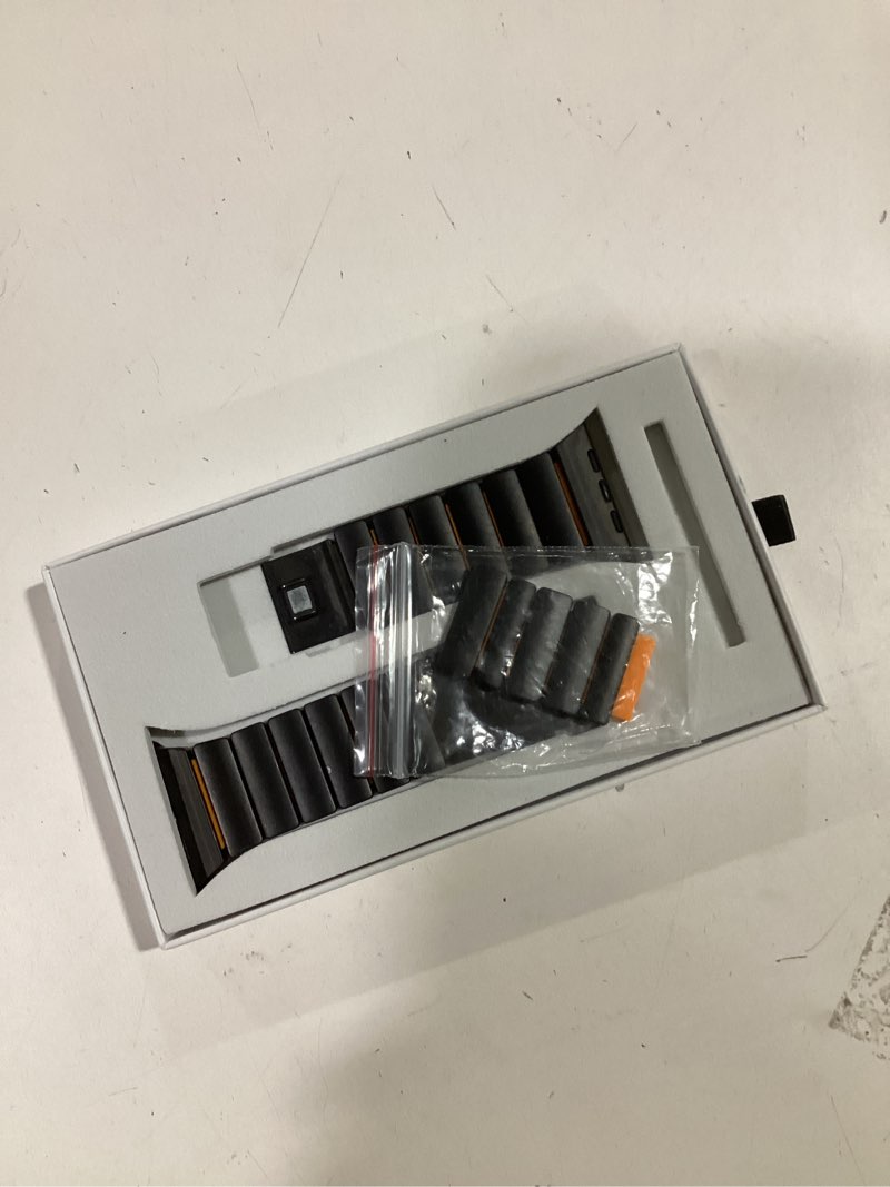 Condition photo showing Good Condition for Luxury Titanium Silicone Dual-Layer Link Bands Compatible with Apple Watch Band Ultra 3/2/1 49mm 46mm 45mm 44mm 42mm, Men Women Magnetic Clasp Metal Bracelet for iWatch Series 11 10 9 8 7 6 5 4 SE (Black-Orange, 49mm/46mm/45mm/44mm/42mm(Series 3)) Black-Orange 49mm/46mm/45mm/44mm/42mm(Series 3)