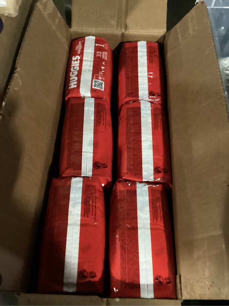 Condition photo showing New/Like New for Huggies Size 1 Diapers, Little Snugglers Diapers, Size 1 (8-14 lbs), 198 Count (6 Packs of 33), Packaging May Vary Size 1 198