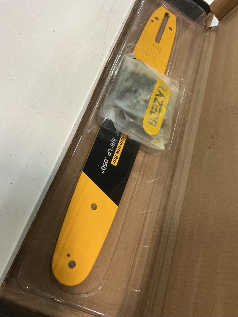 Condition photo showing New/Like New for 14 inch chainsaw bar and carbide chain combo, 3/8" lp pitch, 050" gauge, 52 drive links, fits echo cs-310, ryobi ry3714 and more (1 bar + 1 carbide chain) 14'', 3/8''lp, .050'', 52dl