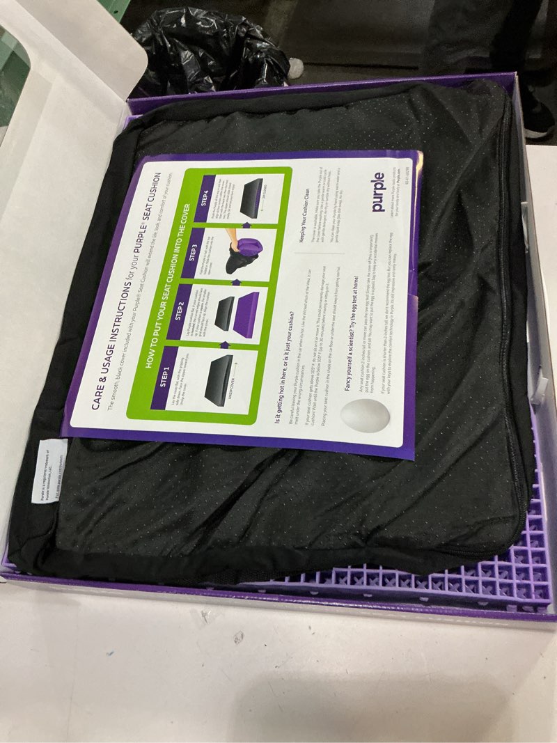 Condition photo showing Good Condition for purple ultimate seat cushion | pressure reducing grid designed for ultimate comfort | designed for gaming | made in the usa