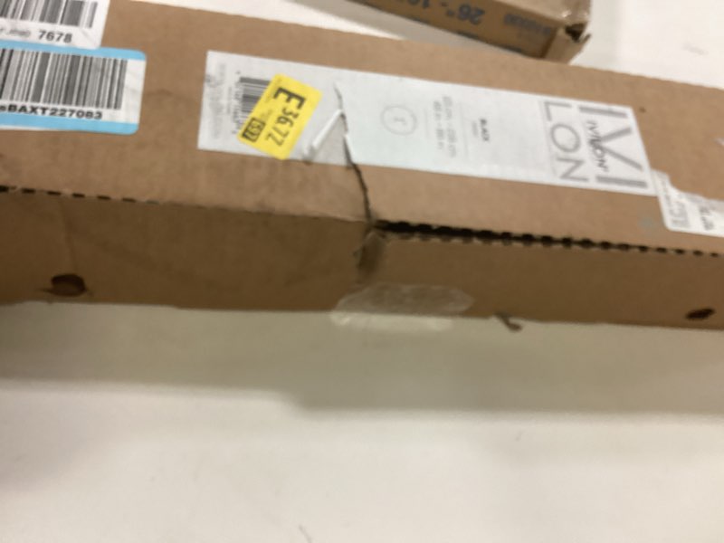 Condition photo showing As Is for Ivilon Curtain Rod with Ball Finials - 1 inch Pole. 48 to 86 Inch. Black 48" to 86" Black