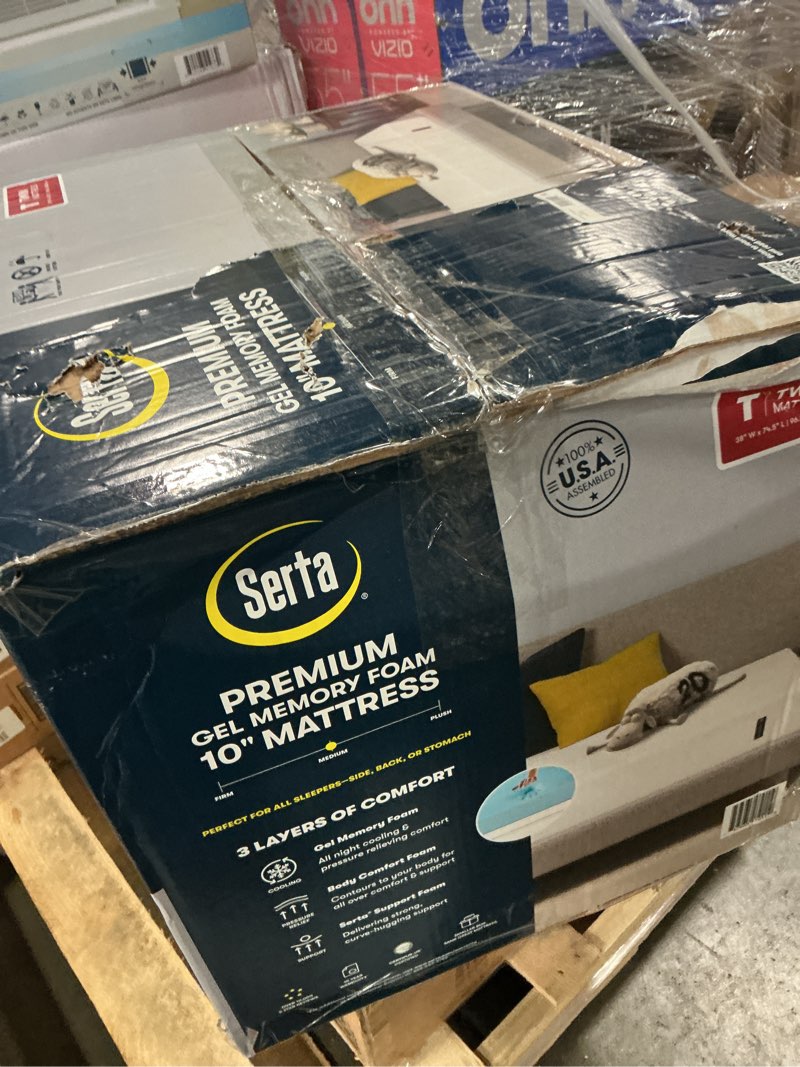 Condition photo showing New/Like New for serta ez tote 10  gel memory foam mattress with antimicrobial cover  twin