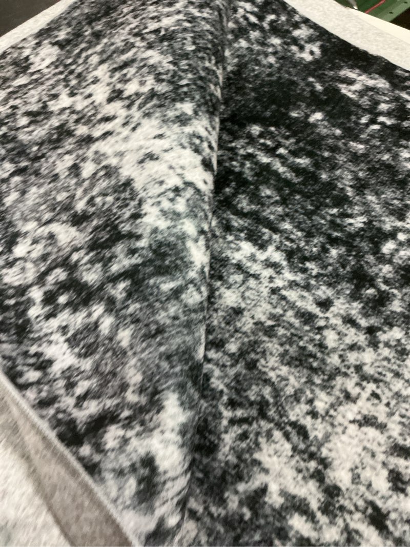 Condition photo showing Good Condition for 8x10 area rug living room rug: washable modern abstract soft thin rug indoor floor no slip stain resistant carpet for bedroom dining room farmhouse nursery home office - black