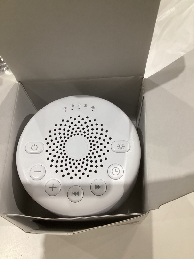 Condition photo showing Good Condition for sound machine easysleep white noise machine with 25 soothing sounds and night lights with memory function 32 levels of volume and 5 sleep timer powered by ac or usb for sleeping relaxation (white)