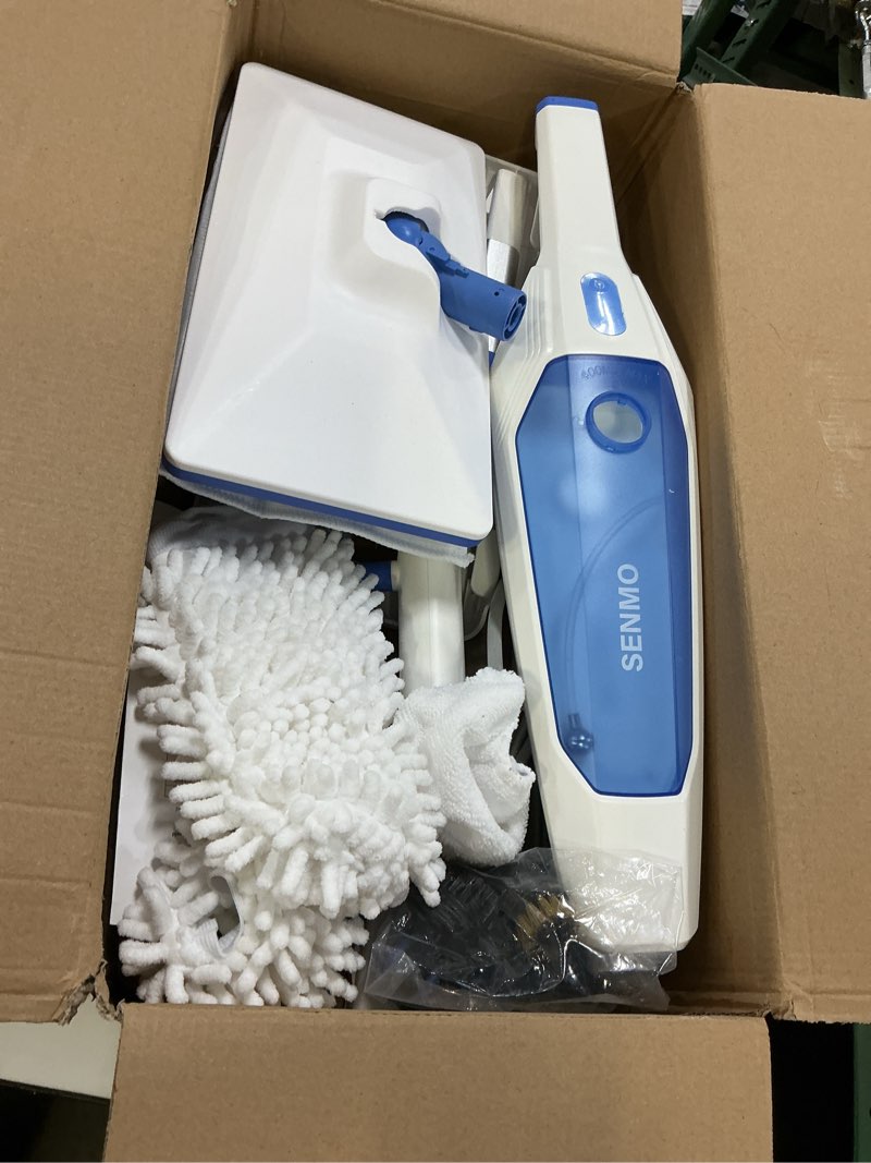 Condition photo showing Good Condition for (Incomplete)SENMO Steam Mop, 14-in-1 Detachable Steam Cleaner for Home and Floor, 1300W 228°F Deep Cleaning MultiPurpose Floor Steamer with 14 Attachments for Hardwood Floors, Tile, Grout, Furniture, Carpet, Wall White