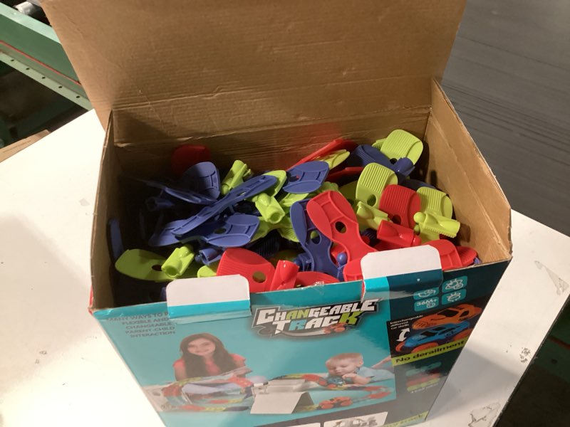 Condition photo showing Good Condition for Race Car Track Toy for Kids Ages 3 4 5 6 7 8+ with LED Light-Up Vehicles, Flexible Dinosaur Race Track Battery Electric Race Car Track Set, Gifts Toys for Boys Girls Toddlers (240pcs 2Car)