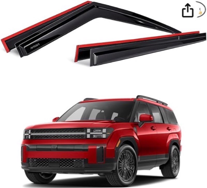AUXKO Rain Guards for Hyundai Santa FE 2024 2025, Window Vent Visor Accessory - 3M Tape Rain Guard W
