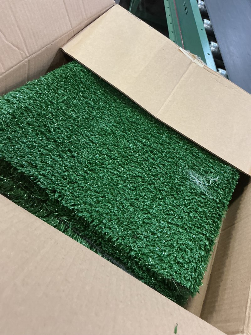 Condition photo showing Good Condition for garland rug artificial grass 3 ft. x 5 ft. large indoor/outdoor area rug green -lush green, durable, and low-maintenance for patios, lawns, and more green 3' x 5' (rectangular)