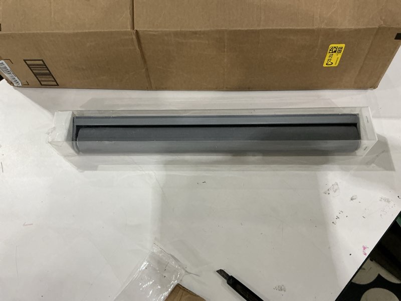 Condition photo showing item condition for chrisdowa blackout roller shades for windows, striped pattern cordless pull down door blinds with privacy, thermal insulated window shades for living room, home and office. grey, 20" w x 72" h 20"w x 72"h grey