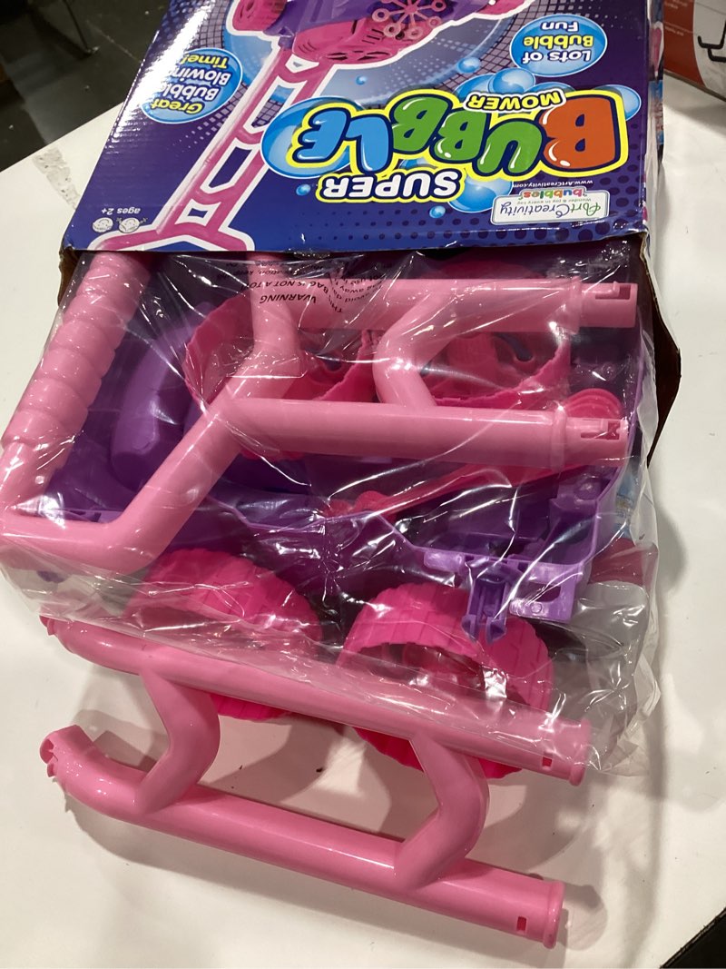Condition photo showing Good Condition for artcreativity bubble lawn mower for toddlers 1-3, bubble machine for 1-year-old girl gifts, toddler outdoor toys for 2-year-old girl birthday gift, push summer gardening toys for toddlers age 1 2 3 +