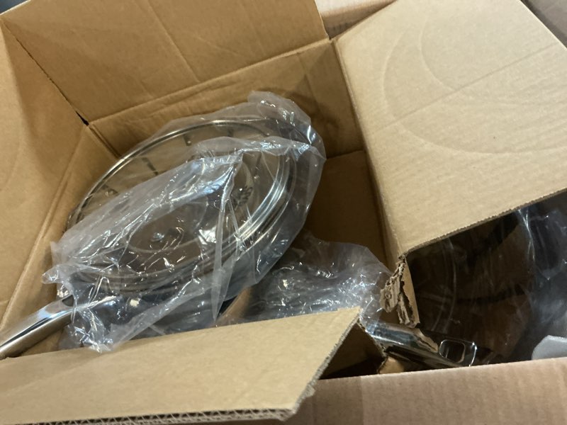Condition photo showing Good Condition for Non Stick Frying Pans Set with 2 Lid, Hybrid Skillet Set Nonstick (8+10+12inch), Pans for cooking, PFOA Free Stainless Steel Kitchen set, Dishwasher and Oven-Safe Cookware Sets Ø8+10+12 w/lid