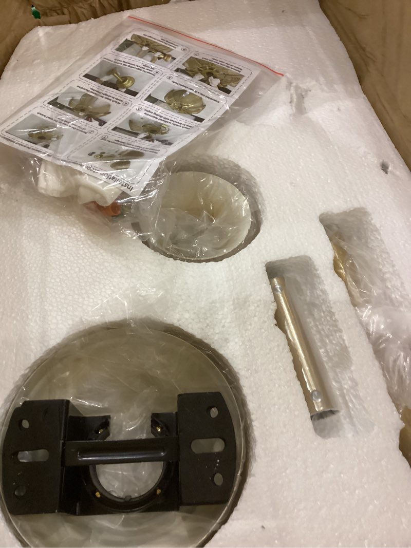 Condition photo showing Good Condition for 25.5“Rattan Fandelier Ceiling Fan with Light,Flower Boho Ceiling Fan with Light and Remote,Black Farmhouse Chandelier Fan for Bedroom, Living Room,Kitchen,Foyer(6 Speed, Timing Adjustable Height)