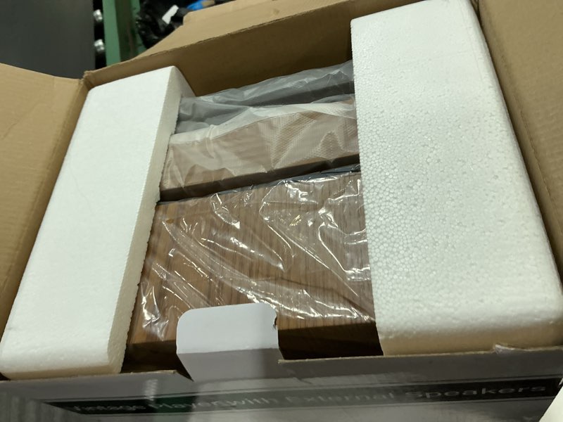 Condition photo showing New/Like New for Vinyl Record Player with External Speakers BT 5.3 Wireless Turntable Portable with 3 Speed USB Vintage Wooden Golden