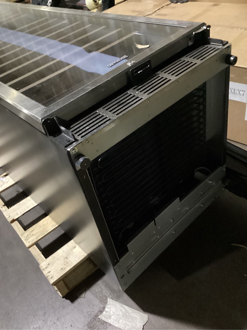 Condition photo showing As Is for 200 bottle dual zone wine fridge - 24 inch large wine cooler refrigerator, freestanding and built-in design, upgraded compressor cooling, intelligent temperature memory 24'' dual zone wine refrigerator