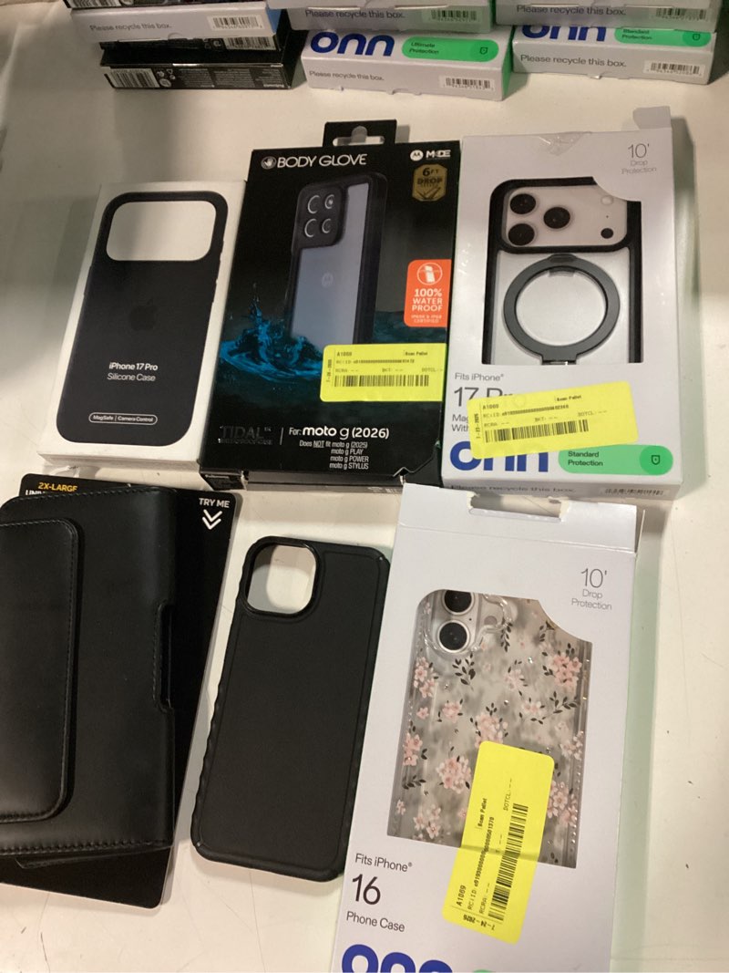 Condition photo showing As Is for assorted cellphone iphone/andorid/galaxy case covers & accessories