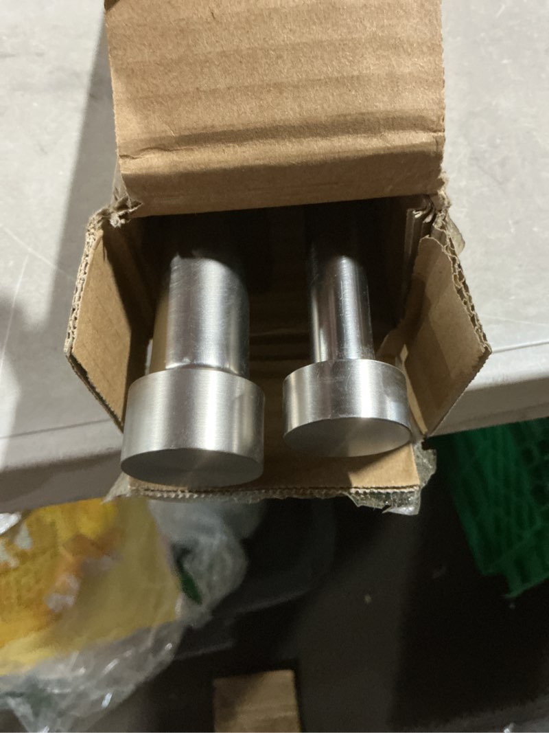 Condition photo showing As Is for lwiiom double curtain rods with aluminum end cap and full surround brackets,1"front and 5/8" back rod,adjustable between 36 to 72 inches (3-6 feet), brushed nickel double window drapery rod 36-72" brushed nickel