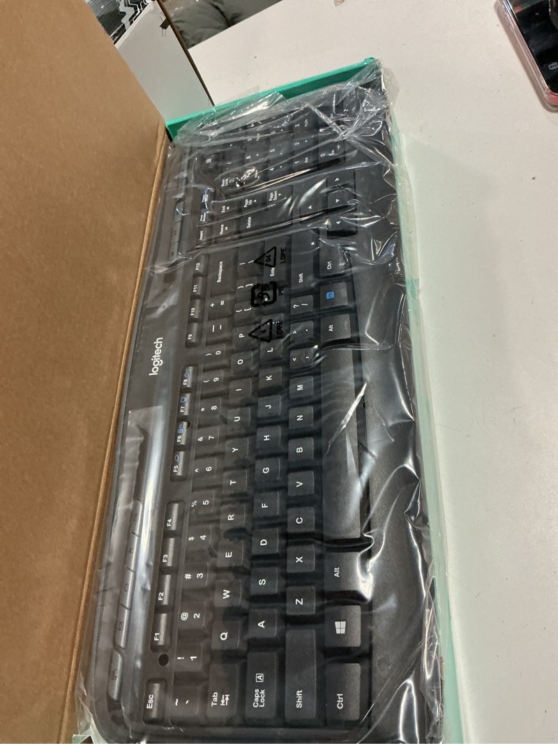 Condition photo showing New/Like New for logitech mk335 quiet wireless keyboard and mouse combo - black/silver keyboard and mouse combo wireless, ambidextrous