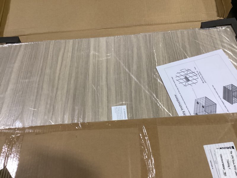 Condition photo showing Good Condition for Deblue Dog Crate Topper, Crate Topper for 42in Wire Dog Cages, Wooden Dog Kennel Table Top for Large Dog, Foldable, Portable, Morden Grey-(42 in Only Topper) L - for 42“ Wire Crate Grey Crate Topper(Only Topper)