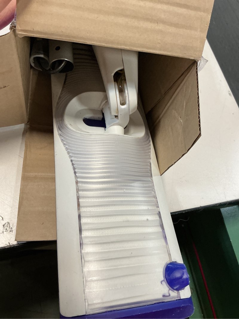 Condition photo showing As Is for Swiffer PowerMop Multi-Surface Mop Kit for Floor Cleaning, Includes PowerMop, 2 Mopping Pad Refills, 1 Cleaning Solution with Fresh Scent and 2 Batteries Purple and White