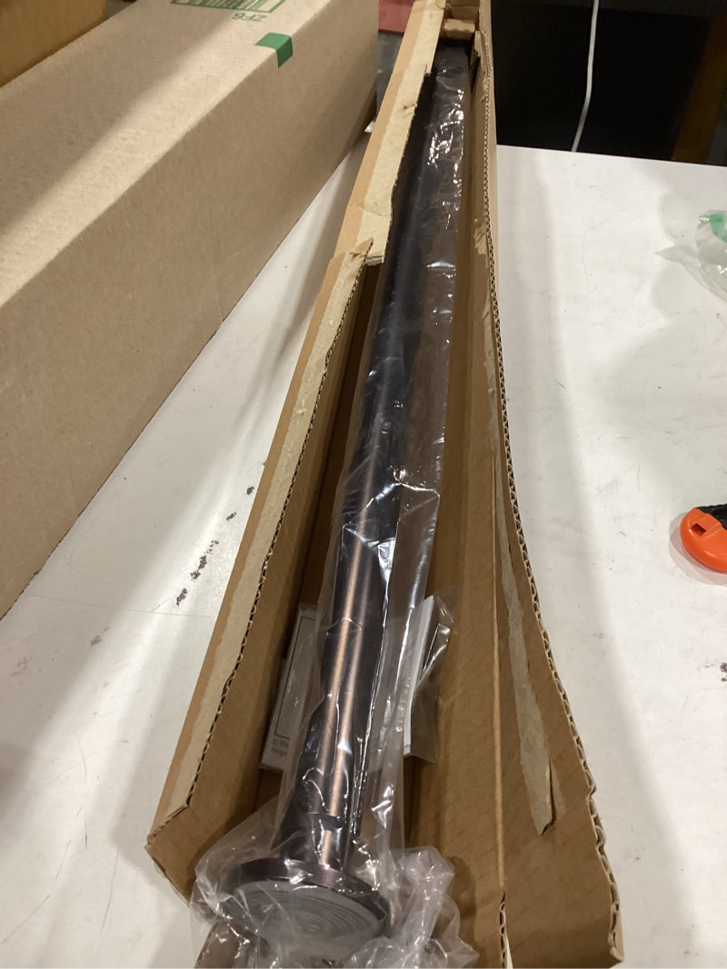Condition photo showing New/Like New for black long curtain rod tension shower curtain rods toinch adjustable spring heavy duty rods for bathroom windows outdoor no drill no slip spliced and telescopic design black 30-120“