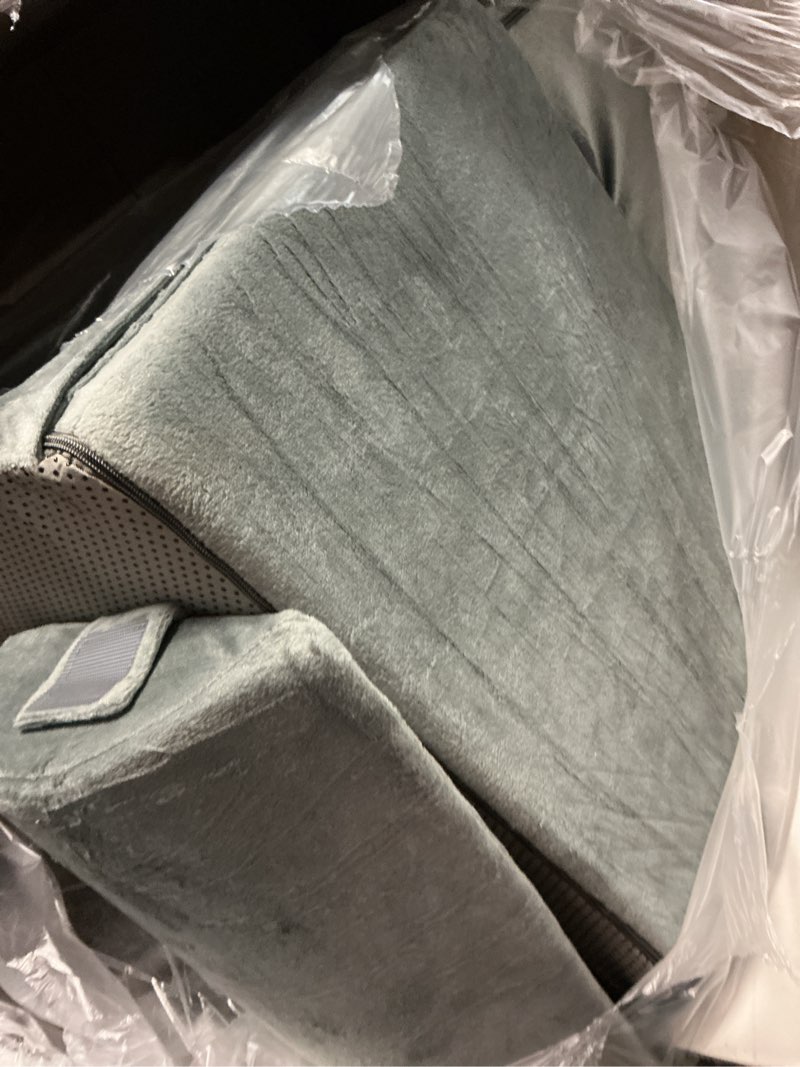 Condition photo showing As Is for axelrod 4pcs orthopedic bed wedge pillow set, post surgery foam for back, neck and leg pain relief comfortable & adjustable pillows- anti snoring, heartburn, acid reflux & gerd sleeping melange gray melange gray 4 pieces