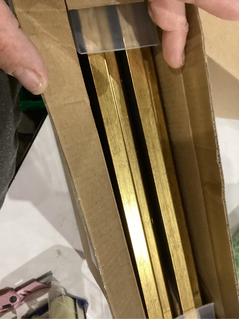 Condition photo showing As Is for upsimples 8x10 Picture Frame with Real Glass, Ornate Vintage 8 x 10 Photo Frames for Wall Decor or Tabletop Display, Gold, 2 Pack Gold 8x10