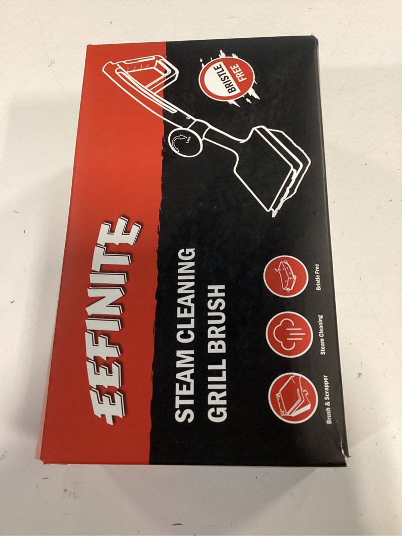 Condition photo showing New/Like New for BBQ Grill Cleaner Brush, EEFINITE Steam Grill Brush for Outdoor Grilling with Replacement Scrub Sponge + Superior Scraper, Safe No Wire Bristle Barbecue Scrubber Brush for Grills Cleaning Tool Grill Brush Replaceable Sponge Head
