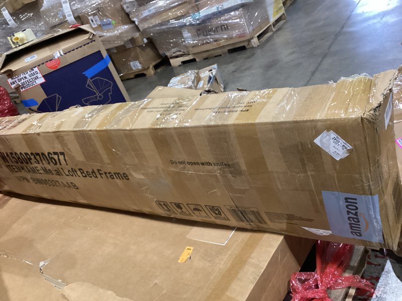 Condition photo showing Good Condition for metal twin xl size loft bed,heavy duty loft bed frame twin xl size with 2 ladders and full length gu