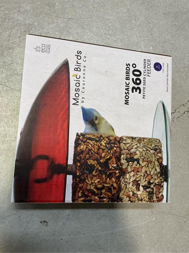 Condition photo showing New/Like New for Mosaic Birds 360 Degree Petite Seed Cylinder Feeder  M392-200  15 inches wide
