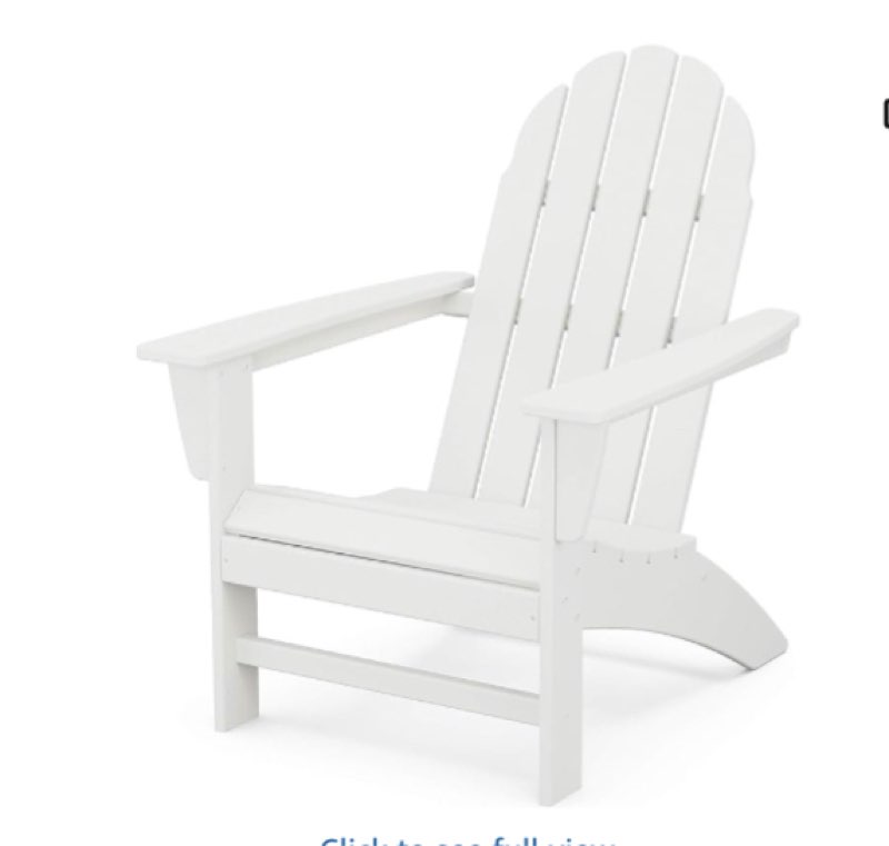  (Similar to stock photo) Polywood Vineyard Adirondack Chair, White