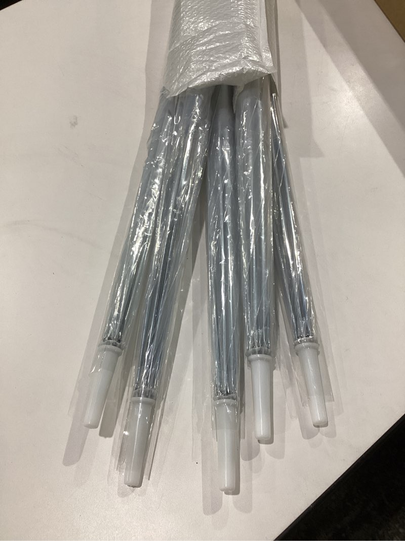 Condition photo showing New/Like New for 5 Pack Clear Bubble Wedding Umbrellas - 47\" Windproof Transparent Dome Rain Umbrellas for Bride & Groom, Photography, Outdoor Events with Fiberglass Frame Anti-Wind Design, SIMILAR TO STOCK PHOTO, 