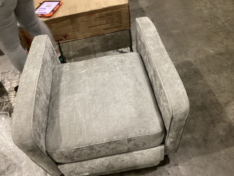Condition photo showing As Is for incomplete    similar )))))))))))newboti furniture modern home furniture reclining chair 1pc gray textured fabric upholstered nailhead trim solid wood frame self-reclining motion chair 0796