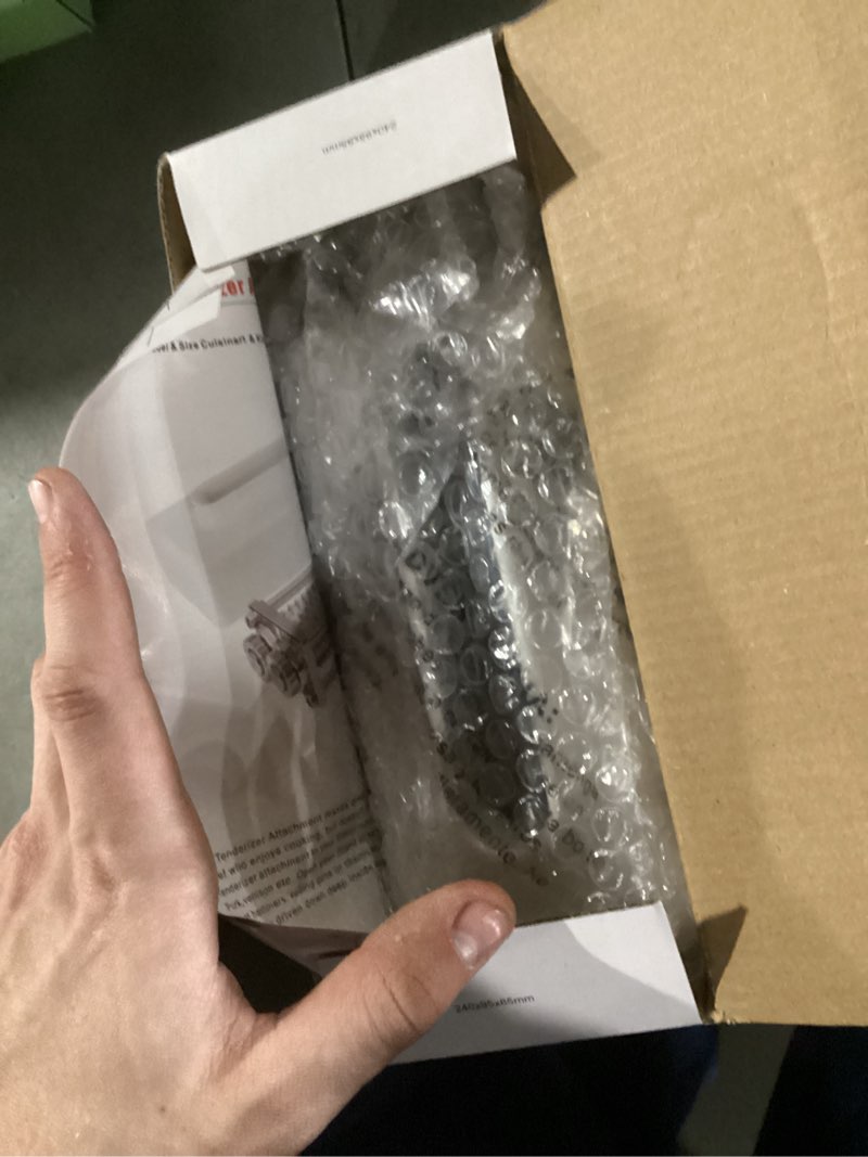 Condition photo showing New/Like New for Meat Tenderizer Attachment Compatible with KitchenAid and Cuisinart Stand Mixers, Meat Tenderizer with Stainless Steel Gears, Tenderize Meat More Smoothly and Cooking Effortless, White