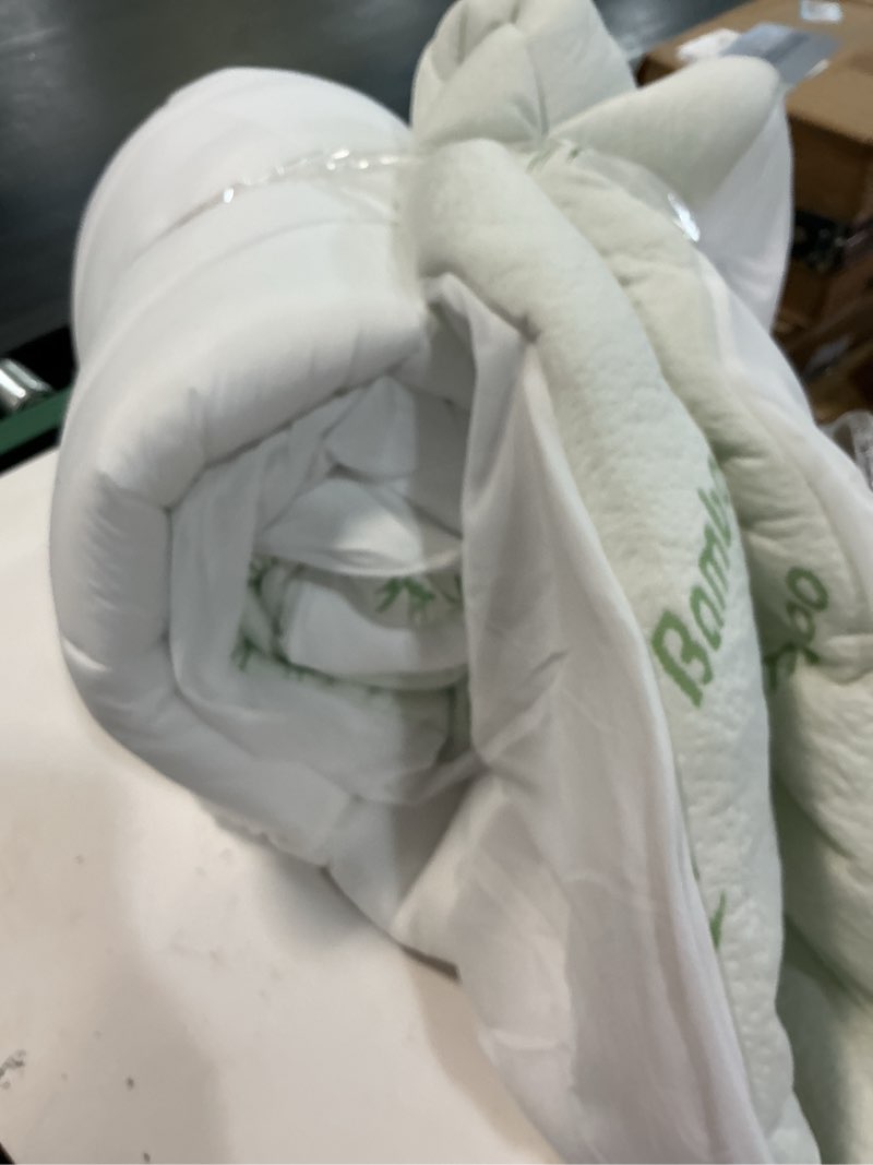 Condition photo showing As Is for Ultra Soft Queen Size Mattress Topper - Viscose Made from Bamboo Pillow Top Mattress Pad for Back Pain Relief - Naturally Cooling for Hot Sleepers, Green Green Queen